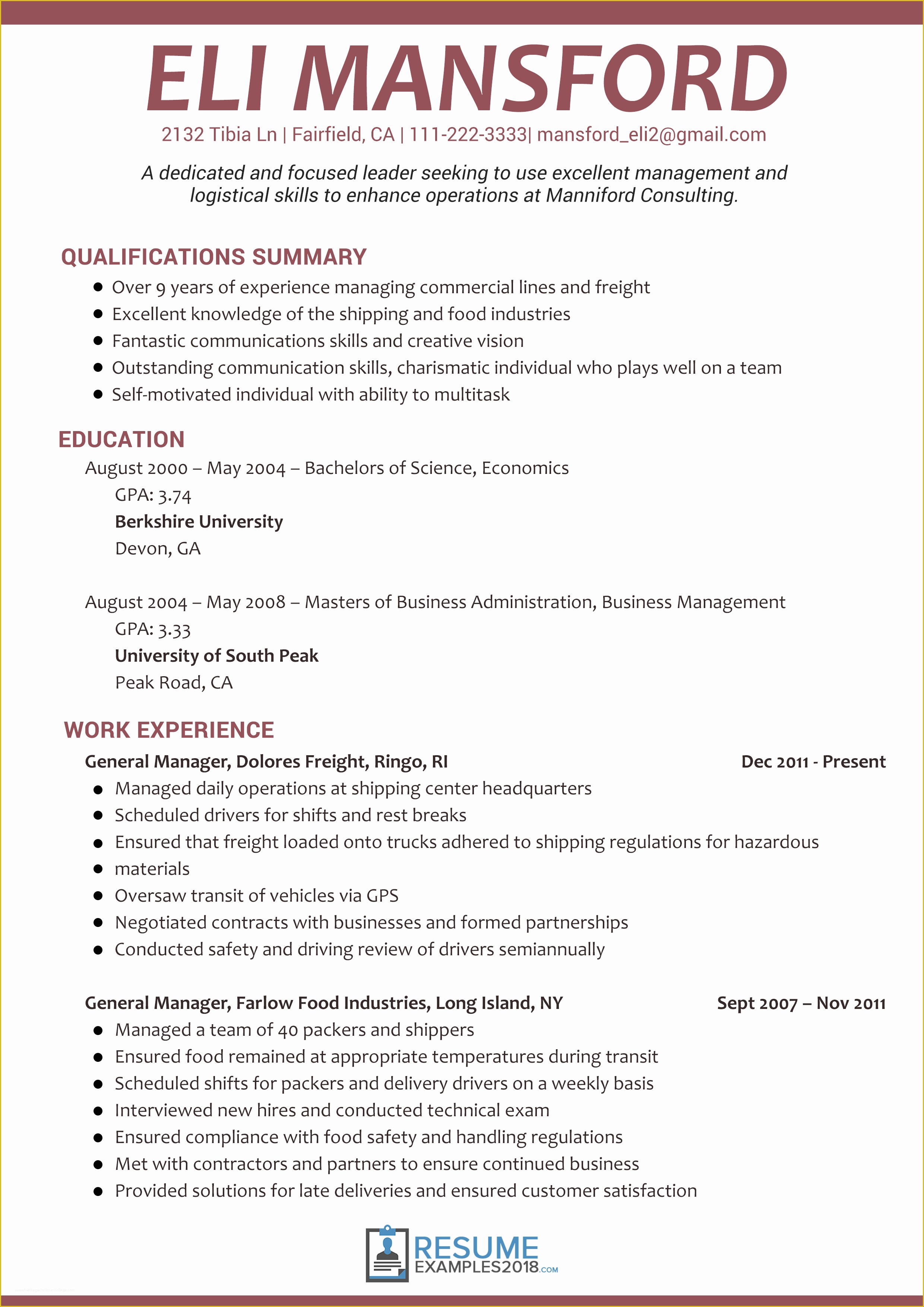 Resume Templates 2018 Free Of Get Better Results with Management Resume Examples 2019
