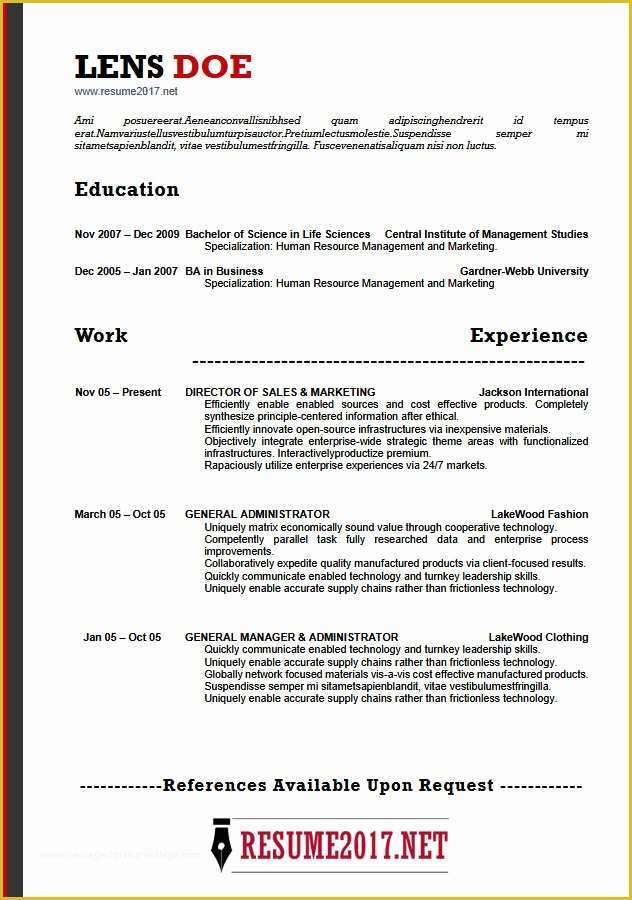 Resume Templates 2018 Free Of Resume format 2018 16 Latest Templates In Word