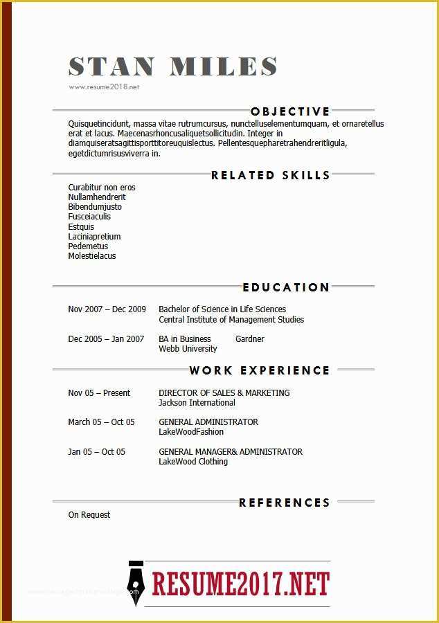 Resume Templates 2018 Free Of Resume format 2018 16 Latest Templates In Word