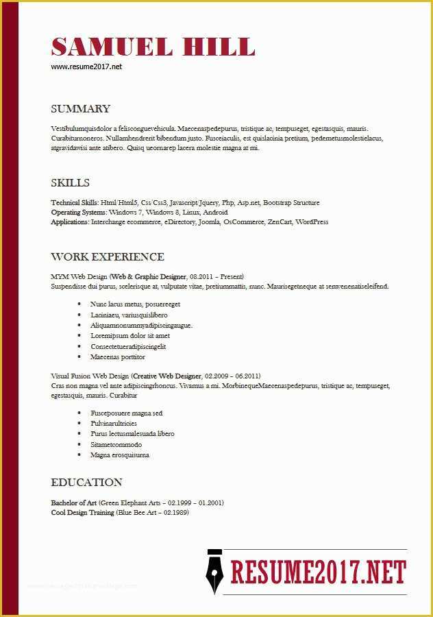 Resume Templates 2018 Free Of Resume format 2018 16 Latest Templates In Word