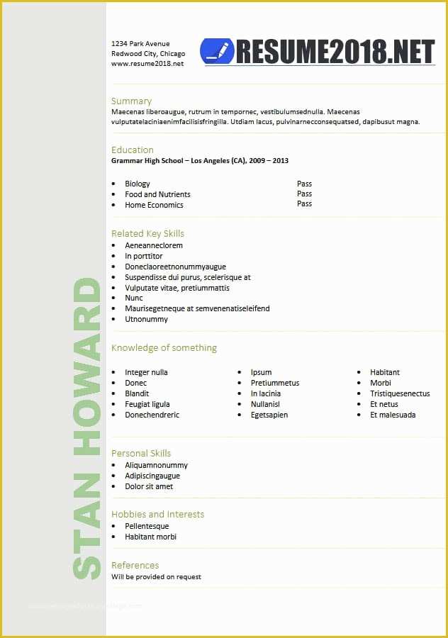 Resume Templates 2018 Free Of Resume format 2018 20 Free to Word Templates