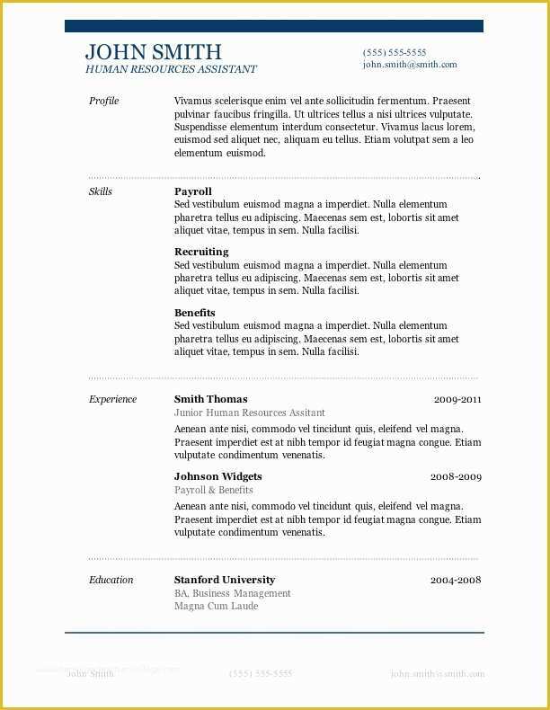 49 Resume Templates Free Download for Microsoft Word