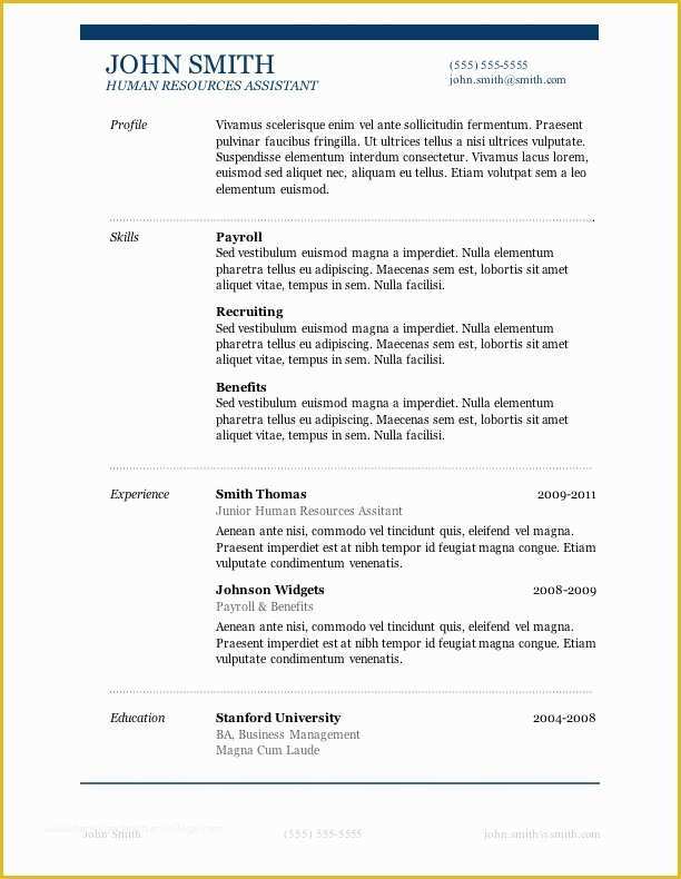 Resume Templates Free Download for Microsoft Word Of 50 Free Microsoft Word Resume Templates for Download