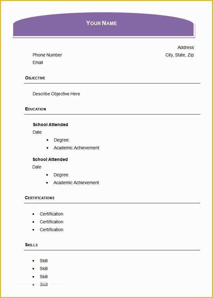 Resume Templates Free Download for Microsoft Word Of Free Blank Resume Templates for Microsoft Word Free