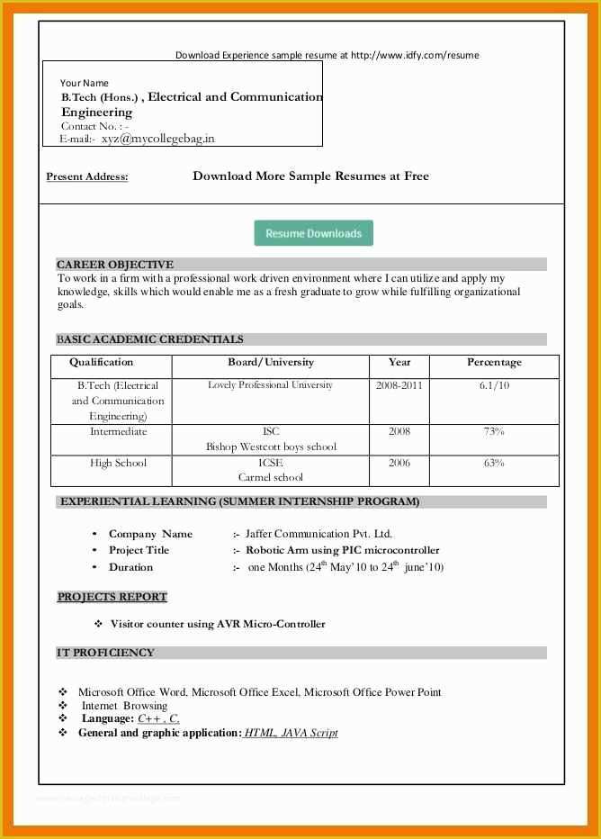 Resume Templates Free Download Word 2007 Of 3 4 Resume Examples Microsoft Word