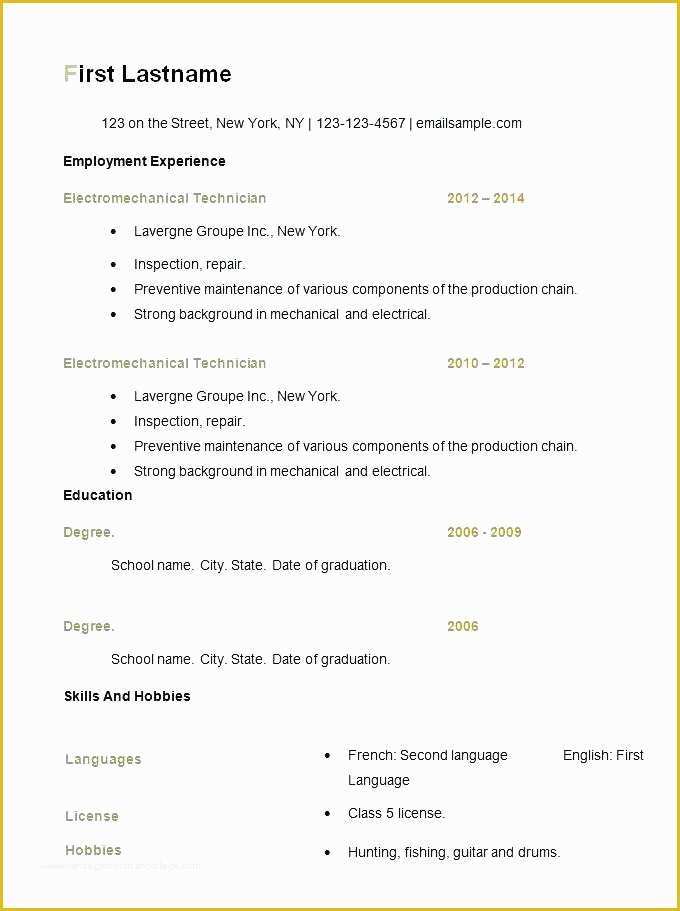 45 Resume Templates Free Download Word 2007