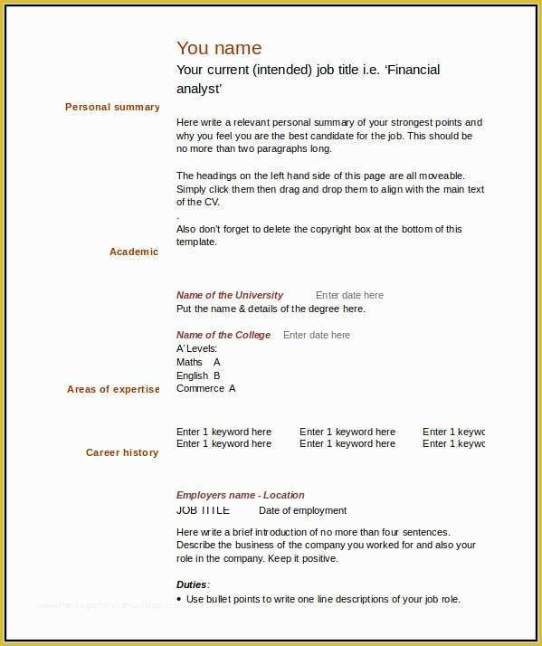 Resume Templates Free Download Word 2007 Of Resume Templates for Word Download Template Resume