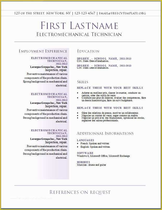 Resume Templates Microsoft Word 2010 Free Download Of Free Cv Templates 36 to 42 – Free Cv Template Dot org
