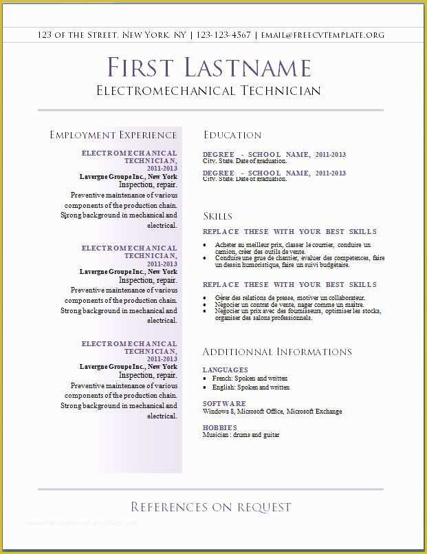 Resume Templates Microsoft Word 2010 Free Download Of Free Cv Templates 36 to 42 – Free Cv Template Dot org