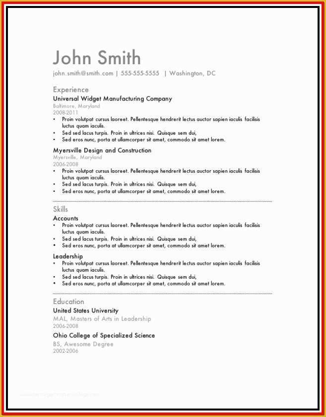 Resume Templates Microsoft Word 2010 Free Download Of Free Resume Templates for Microsoft Word to Download