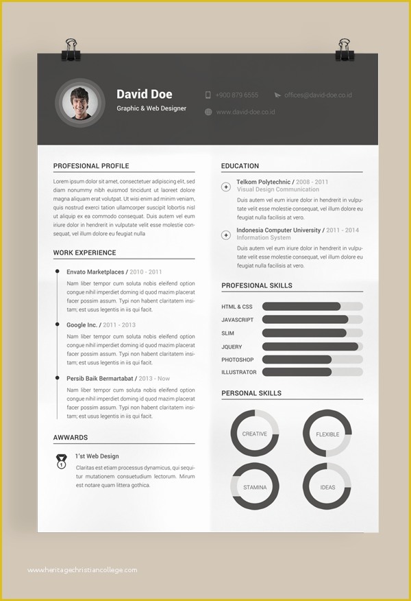 Resume Website Template Free Of 10 Free Resume Cv Templates Designs for Creative Media