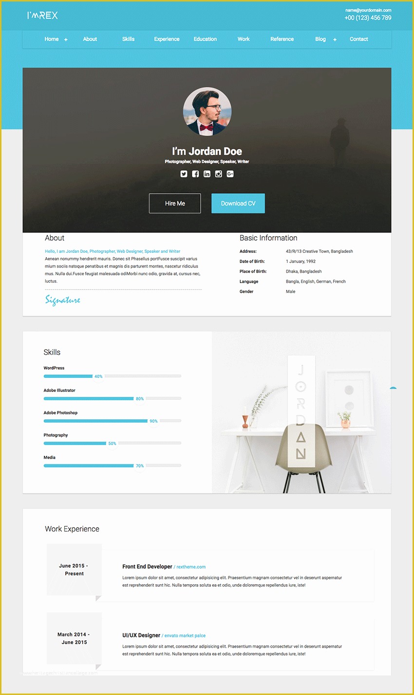 Resume Website Template Free Of 18 Best HTML Resume Templates for Awesome Personal