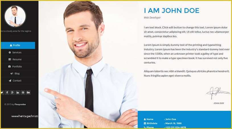Resume Website Template Free Of 50 Best HTML Resume Cv Vcard Templates 2017 Freshdesignweb