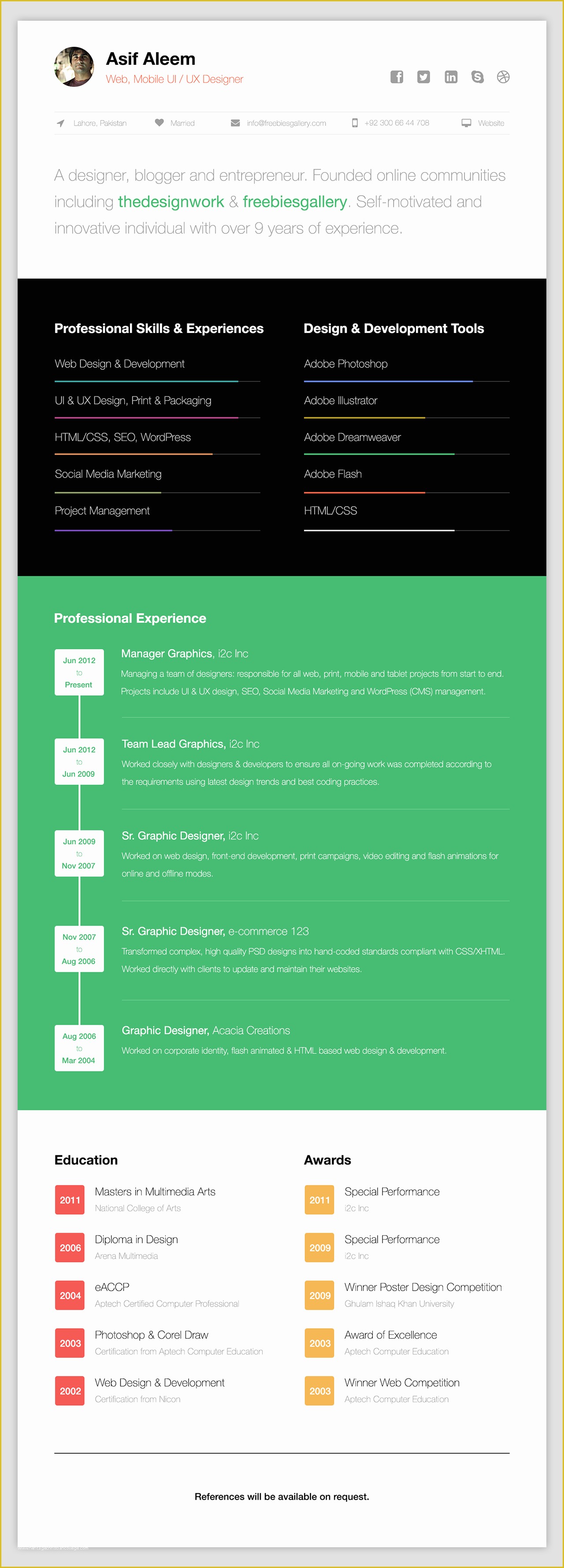 Resume Website Template Free Of Free E Page Web Resume Template
