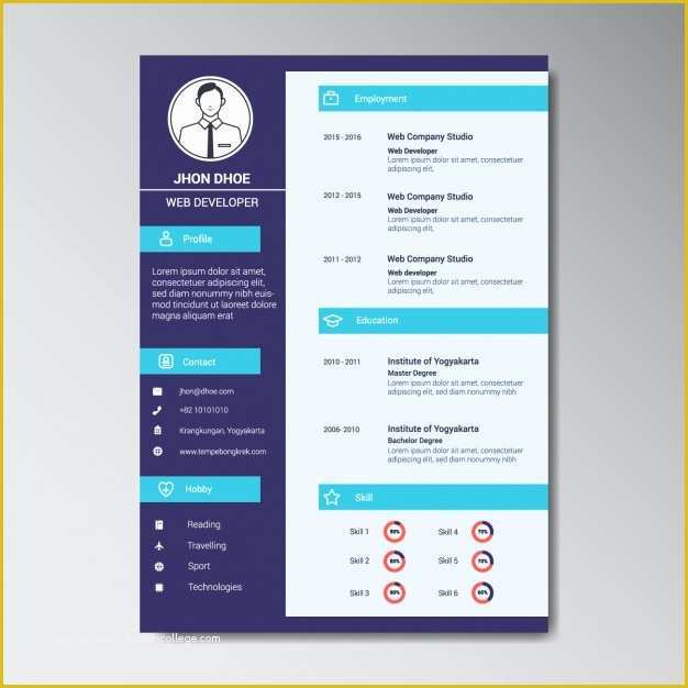 Resume Website Template Free Of Modern Web Developer Resume Template Vector