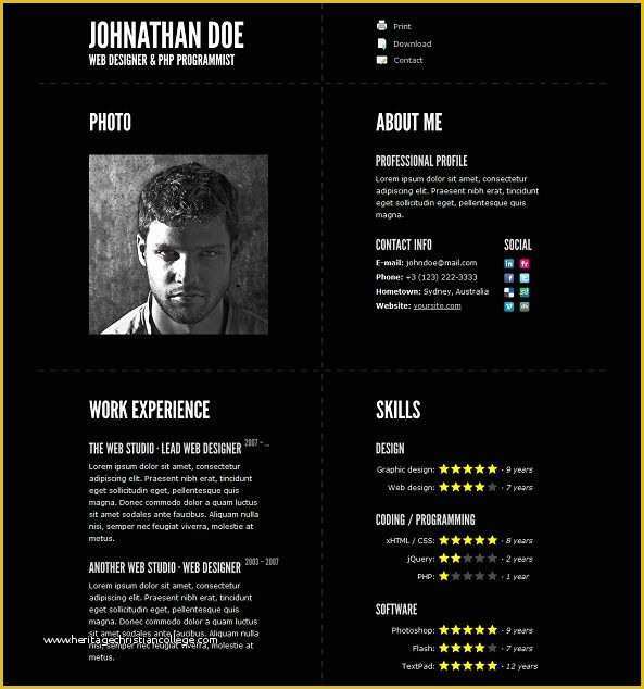 Resume Website Template Free Of This Resume Website Template Offers A Built In Ajax PHP