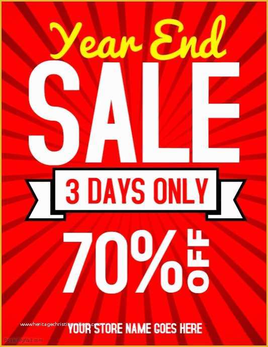 Retail Sale Signs Templates Free Of Year End Sale Flyer Template