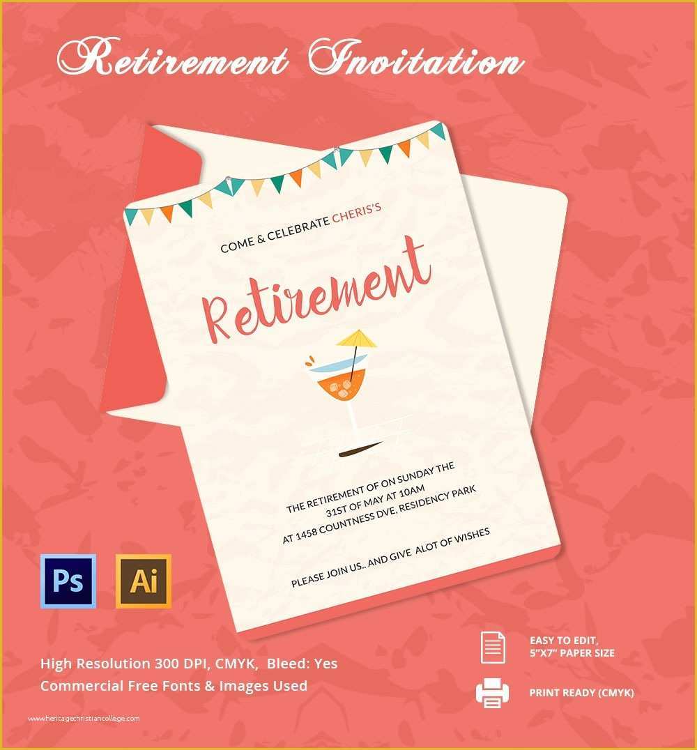 Retirement Invitation Template Free Download Of 25 Retirement Invitation Templates Psd Vector Eps Ai