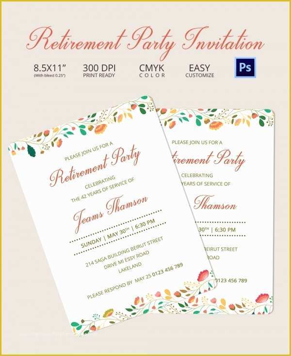 Retirement Invitation Template Free Download Of Retirement Party Invitation Template 36 Free Psd format