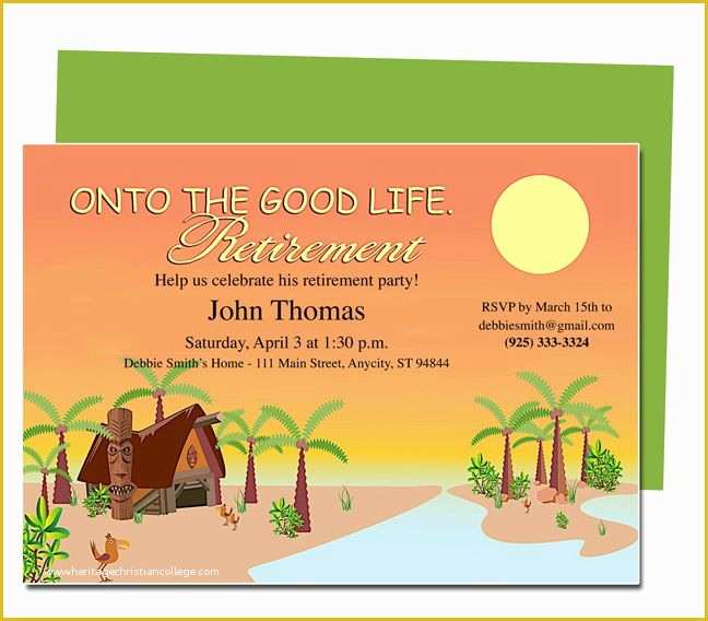 Retirement Invitation Template Free Download Of Retirement Templates Tropicana to the Good Life