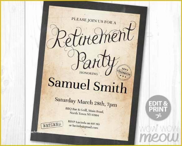 Retirement Invitation Templates Free Printable Of 11 Retirement Party Flyer Templates to Download