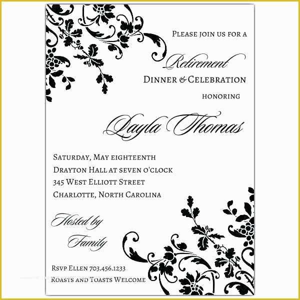 Retirement Invitation Templates Free Printable Of Floral Stripe Retirement Invitations