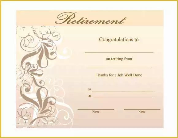 Retirement Invitation Templates Free Printable Of Retirement Certificate Template 6 Download Documents In