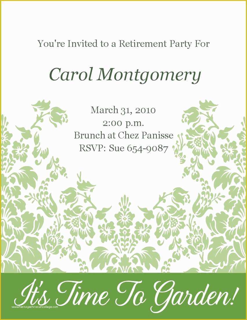 Retirement Invitation Templates Free Printable Of Retirement Party Invitation Template