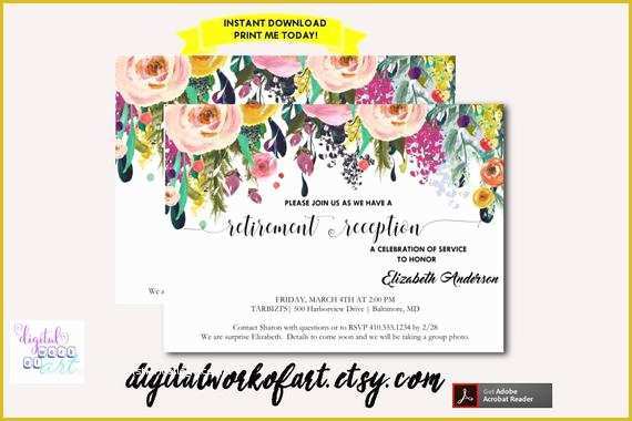 Retirement Invitation Templates Free Printable Of Retirement Reception Invitation Template Printable Diy