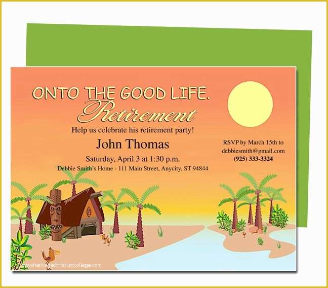 Retirement Invitation Templates Free Printable Of Retirement Templates Tropicana to the Good Life