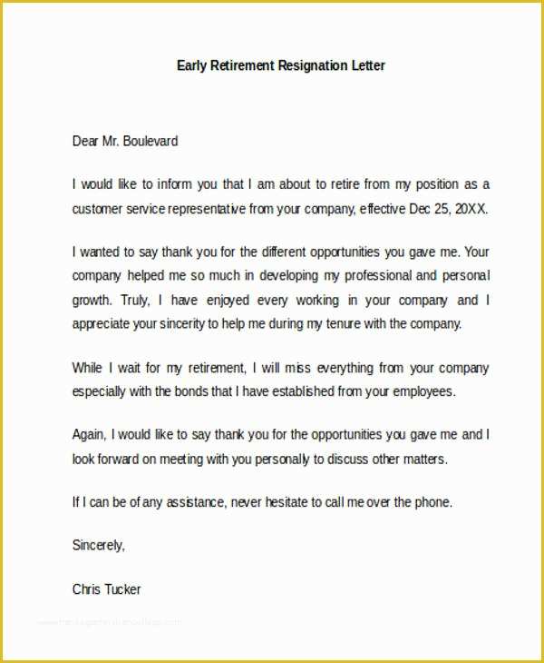 Retirement Letter Templates Free Of 12 Retirement Resignation Letter Template Free Word