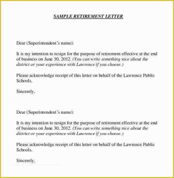 Retirement Letter Templates Free Of 36 Retirement Letter Templates Pdf Doc