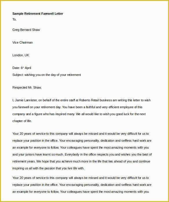 Retirement Letter Templates Free Of Retirement Letter Templates 21 Free Sample Example