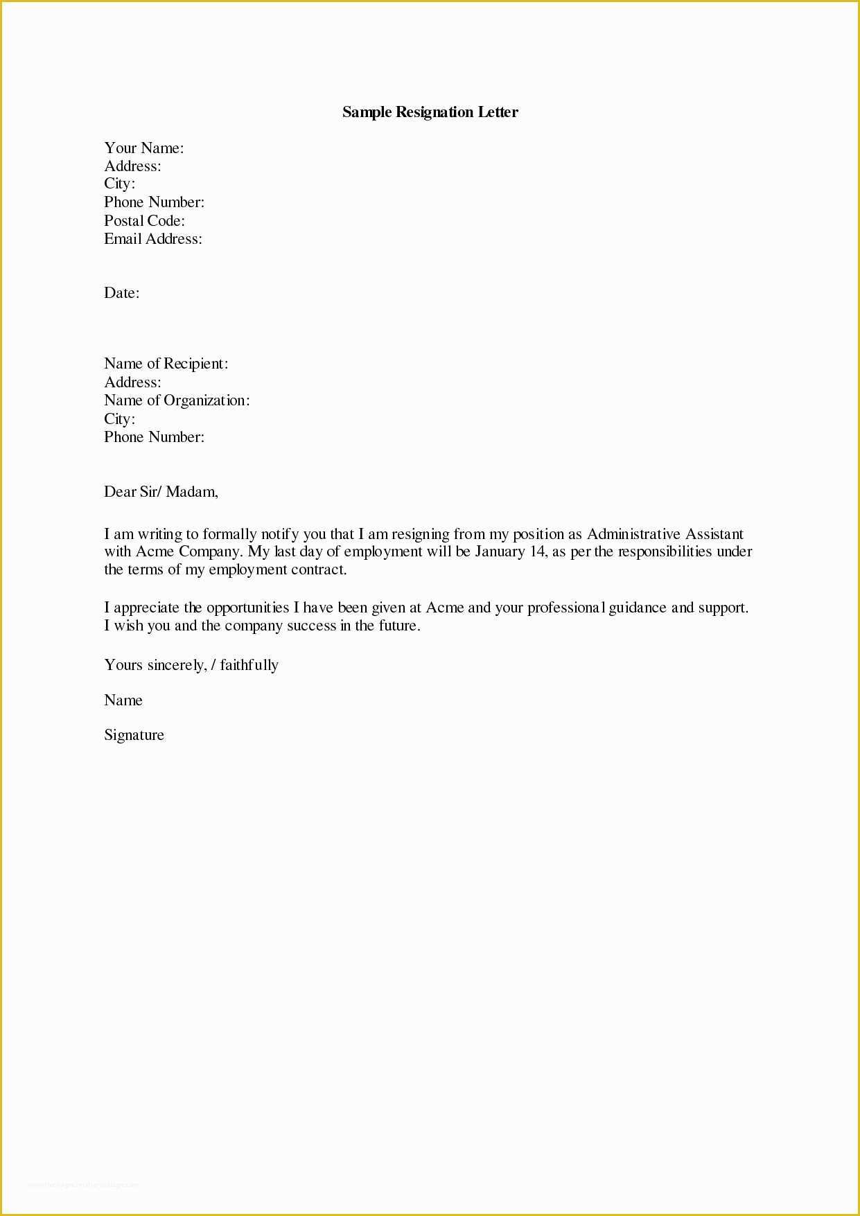 Retirement Letter Templates Free Of Retirement Letter to Employer Template Samples