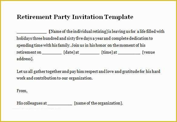 Retirement Party Announcement Template Free Of 50 Microsoft Invitation Templates Free Samples