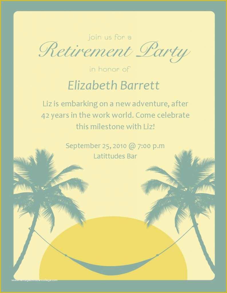 Retirement Party Announcement Template Free Of Retirement Invitation Template Retirement Party