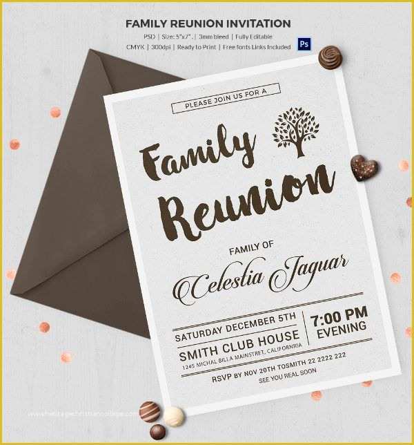 Reunion Flyer Template Free Of 32 Family Reunion Invitation Templates Free Psd Vector