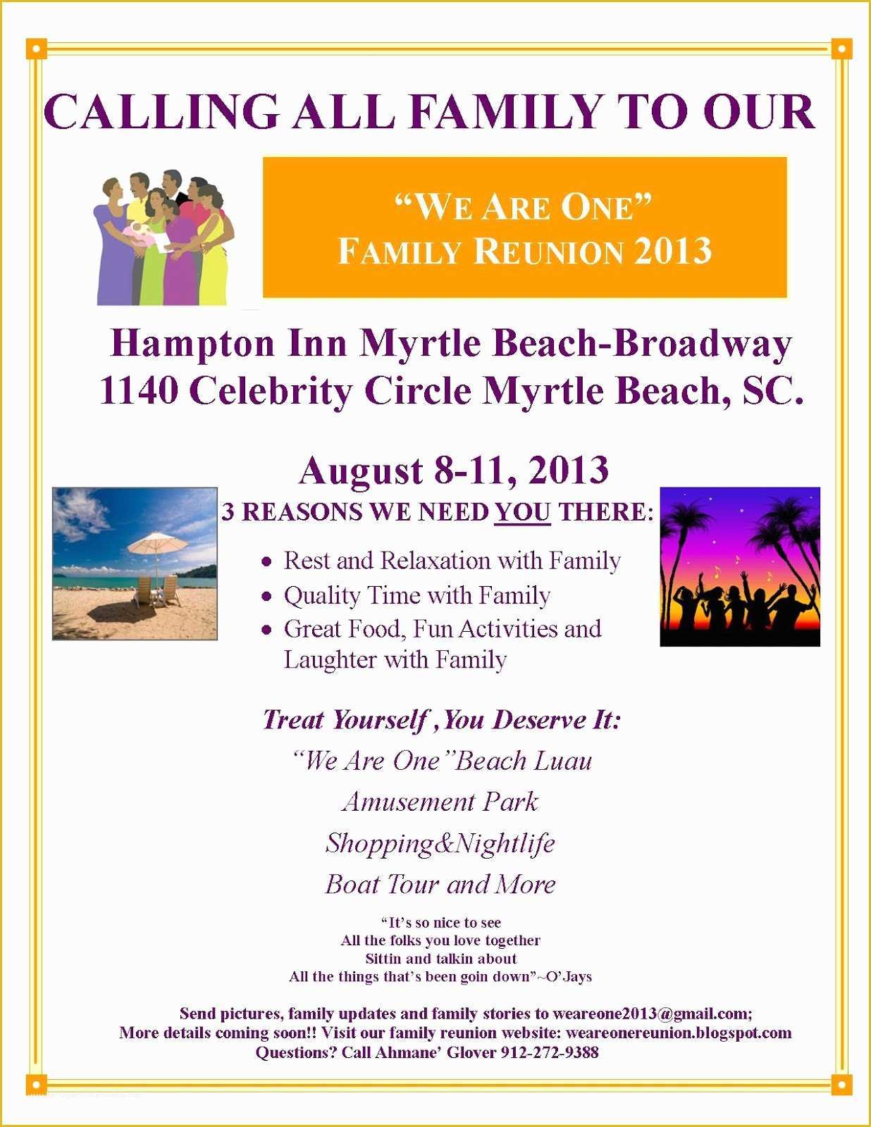 Reunion Flyer Template Free Of African American Family Reunion Agenda to Pin On