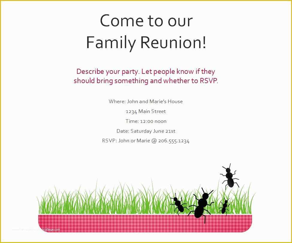 Reunion Flyer Template Free Of Family Reunion Flyer