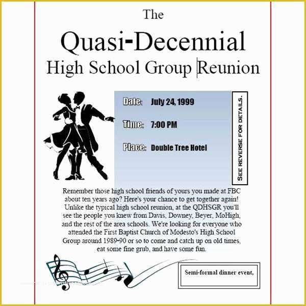 Reunion Flyer Template Free Of High School Reunion Flyers A Nice Selection Of