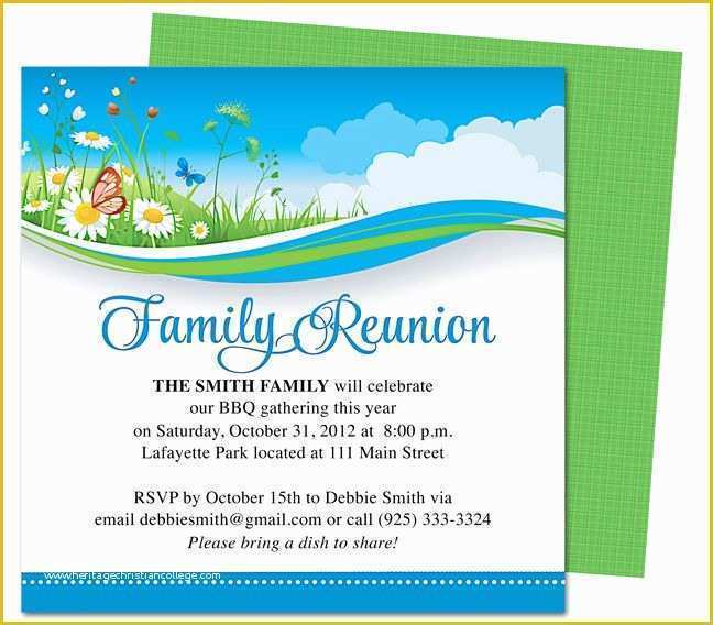 Reunion Flyer Template Free Of Summer Breeze Family Reunion Party Invitation Templates