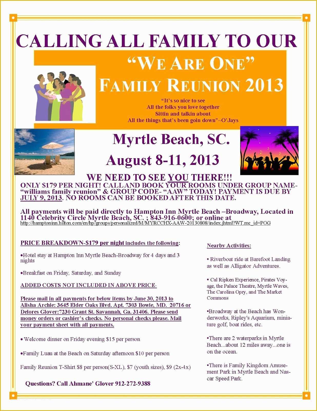Reunion Flyer Template Free Of We are E Family Reunion
