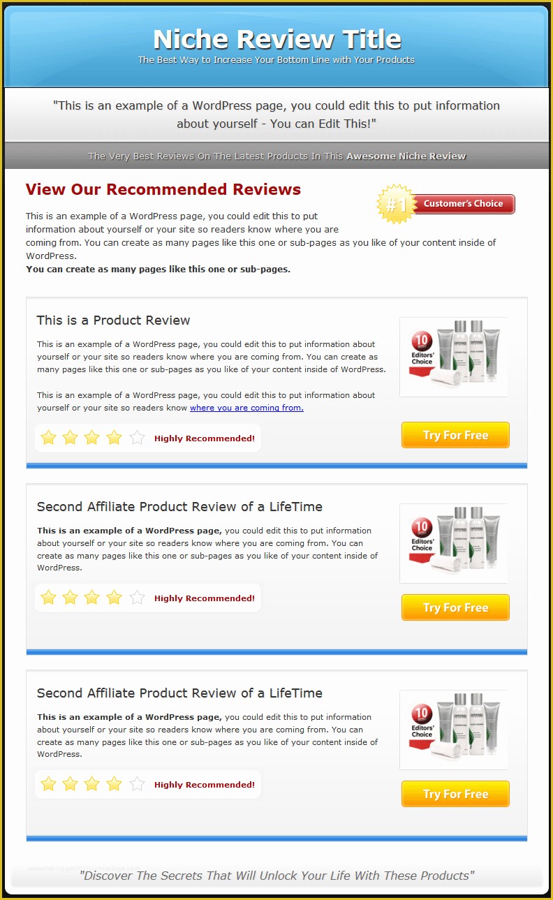 Review Website Template Free Of Multi Product Review Website Templates Mrr