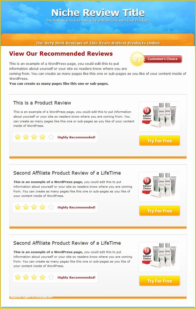 Review Website Template Free Of Multi Product Review Website Templates Mrr