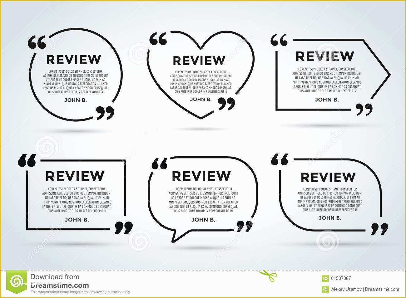 Review Website Template Free Of Website Review Quote Blank Template Stock Illustration