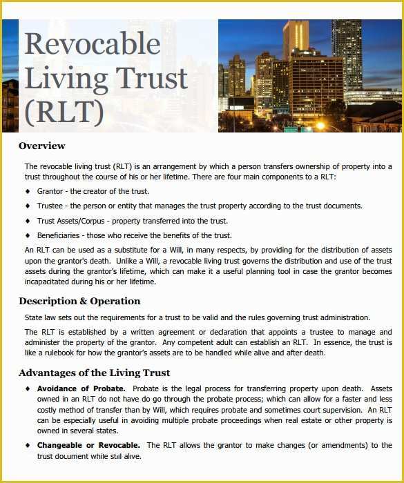 Revocable Trust Template Free Of 11 Sample Living Trust form Templates – Samples Examples