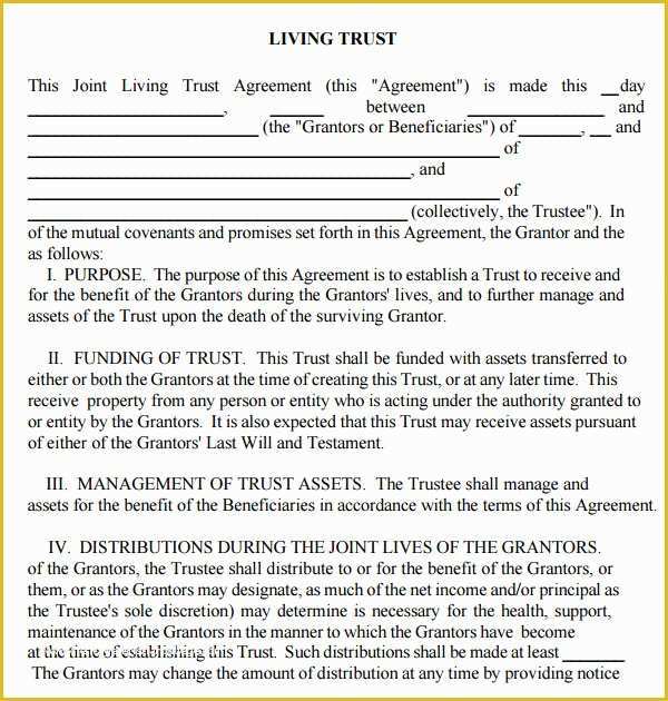 Revocable Trust Template Free Of 9 Sample Living Wills – Pdf