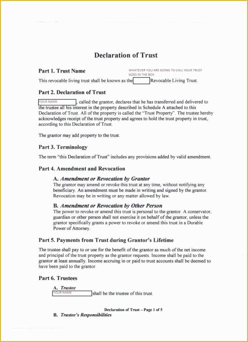 Revocable Trust Template Free Of California Living Trust form Free Living Trust form