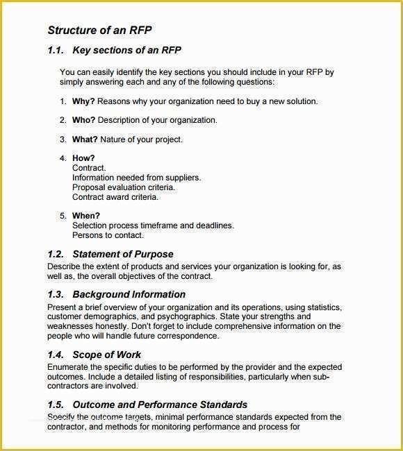 Rfp Templates Free Download Of 9 Rfp Templates for Free Download