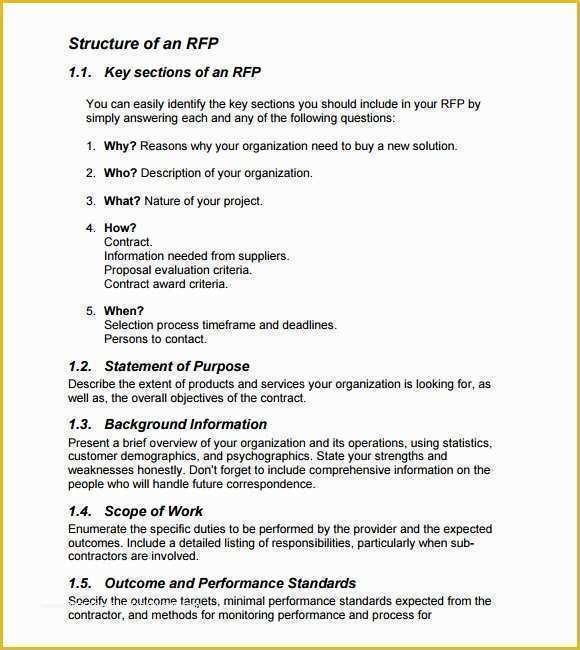 Rfp Templates Free Download Of 9 Rfp Templates for Free Download